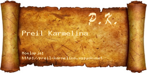 Preil Karmelina névjegykártya